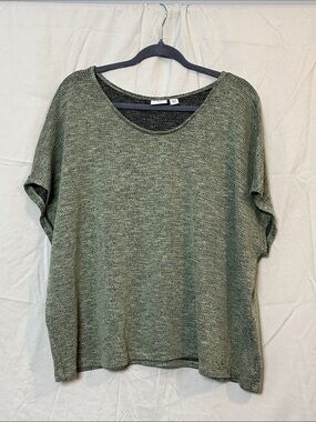 Cato Olive Green Scoop Neck Short Sleeve Knit Top